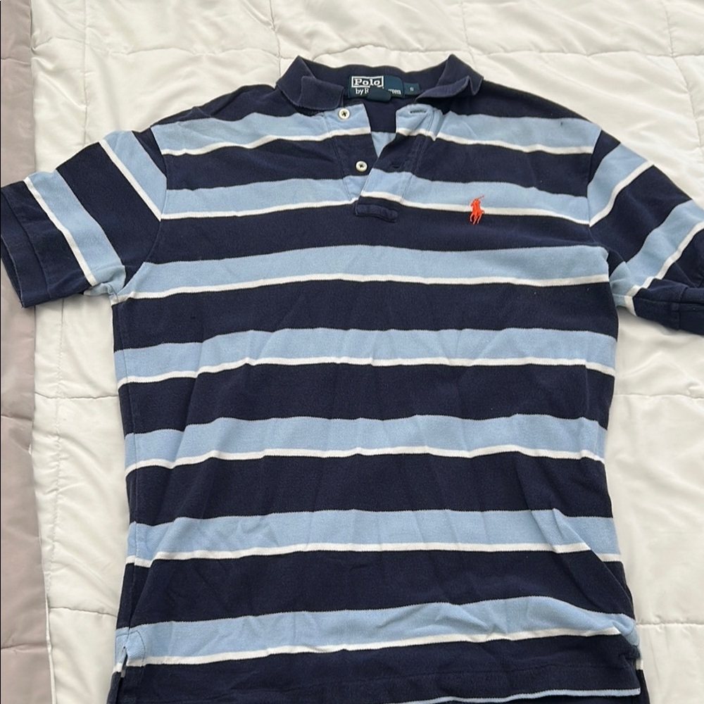 Polo by Ralph Lauren Blue and White Striped Polo Shirt